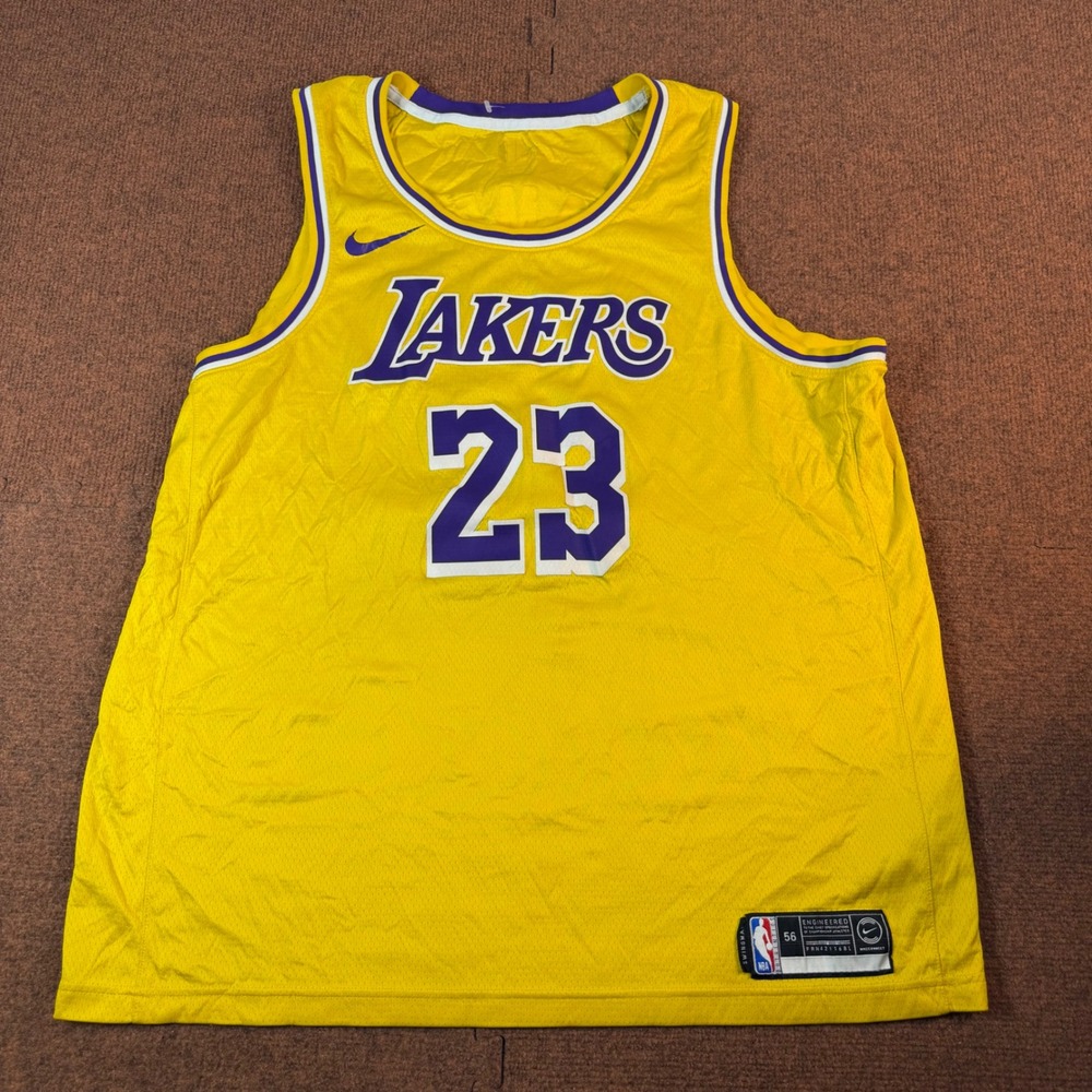 Nike LeBron James Lakers Jersey Men 23 Icon Edition Yellow XL 56 FRN421168L